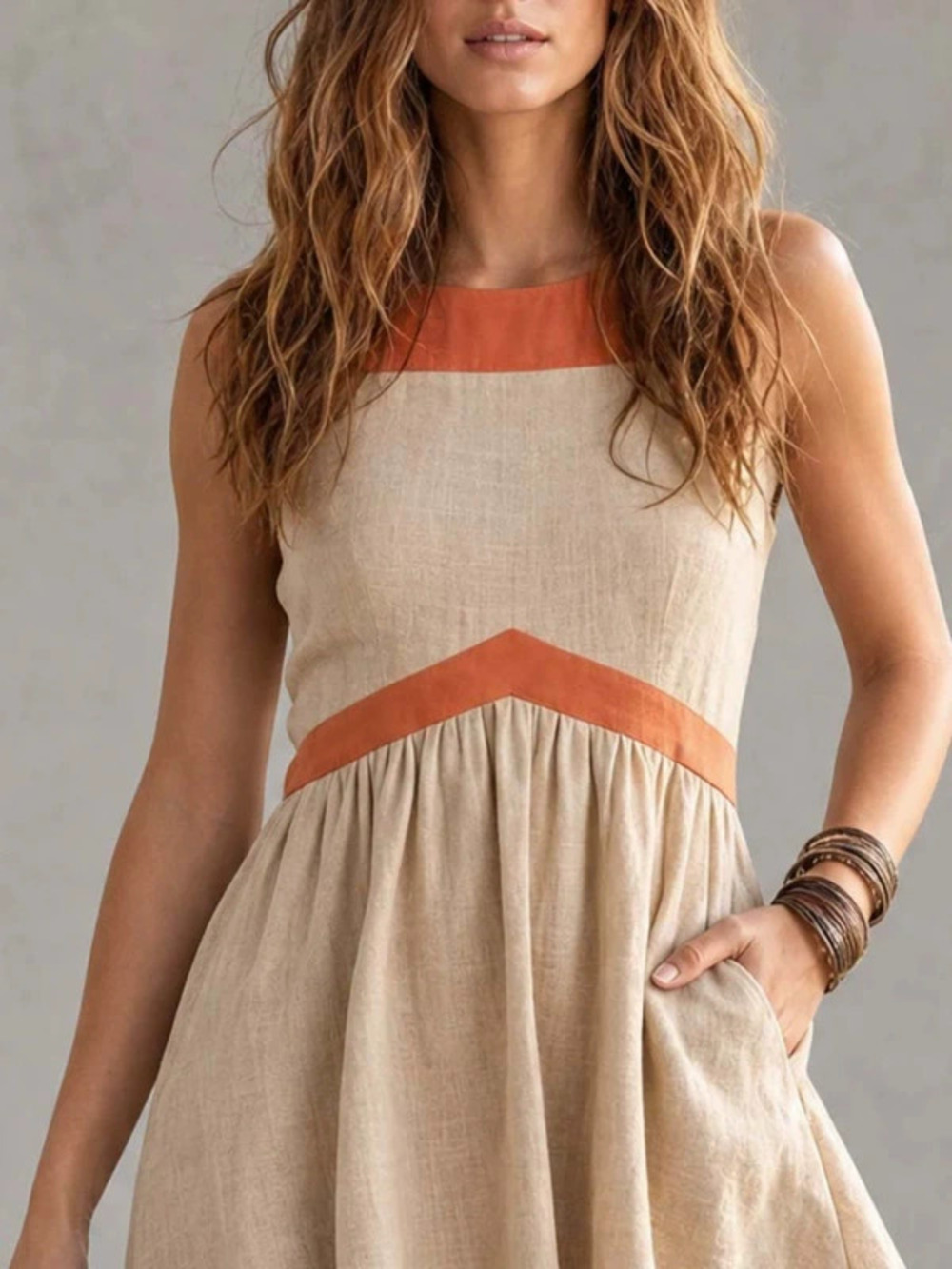 Women Bohemian Loose Sleeveless Mini Dress